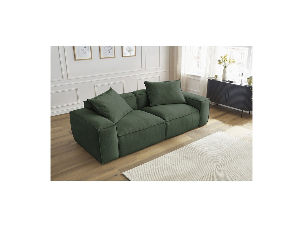 Fixed Straight 3-Seater Boheme Sofa in Flecked Fabric
