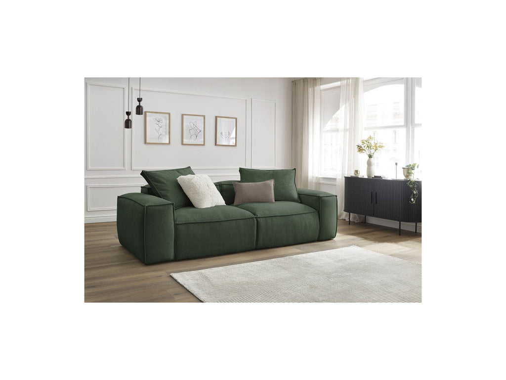 Fixed Straight 3-Seater Boheme Sofa in Flecked Fabric