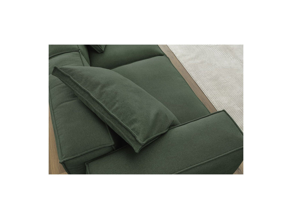 Fixed Straight 3-Seater Boheme Sofa in Flecked Fabric