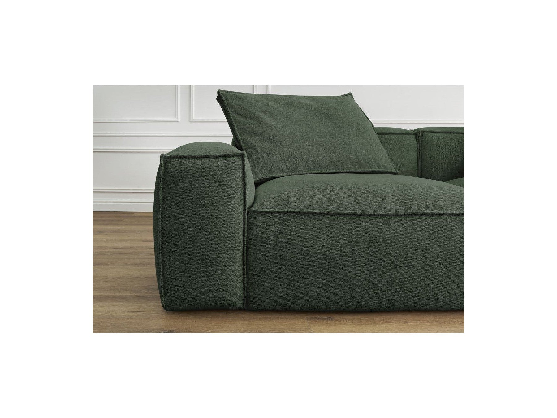 Fixed Straight 3-Seater Boheme Sofa in Flecked Fabric