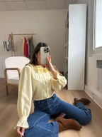 Blusa marrón amarillo pálido