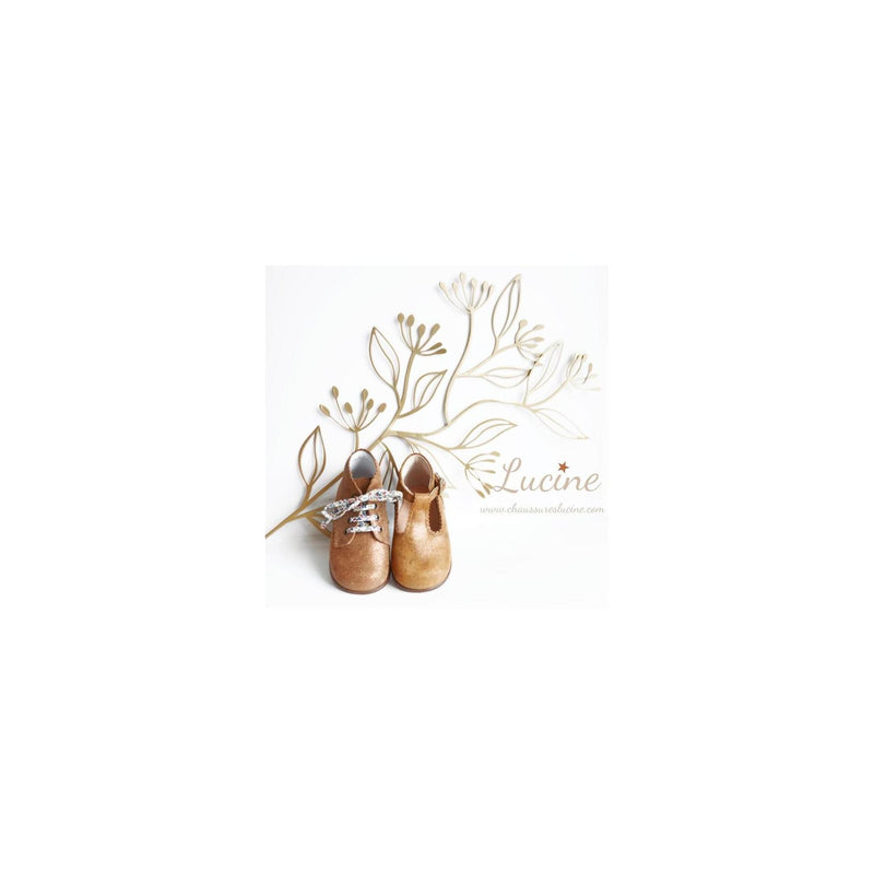 Chaussures Bottillons Salomés Souples Clarence Frisettes - Cuir Camel Irisé - Fille