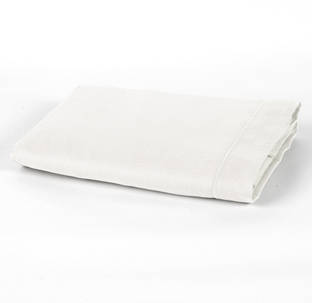 Mura - Drap Plat 2 Pers - Percale De Coton - Percale Blanc - Neige