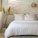 Parure Housse De Couette 1 Pers Percale De Coton - Percale Blanc - Blanc Pur