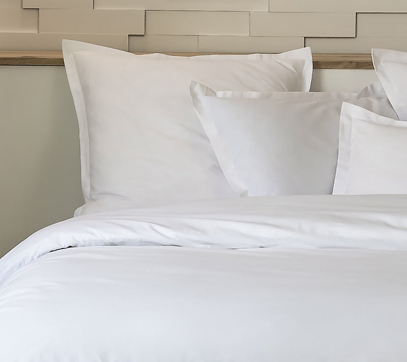 Parure Housse De Couette 1 Pers Percale De Coton - Percale Blanc - Blanc Pur