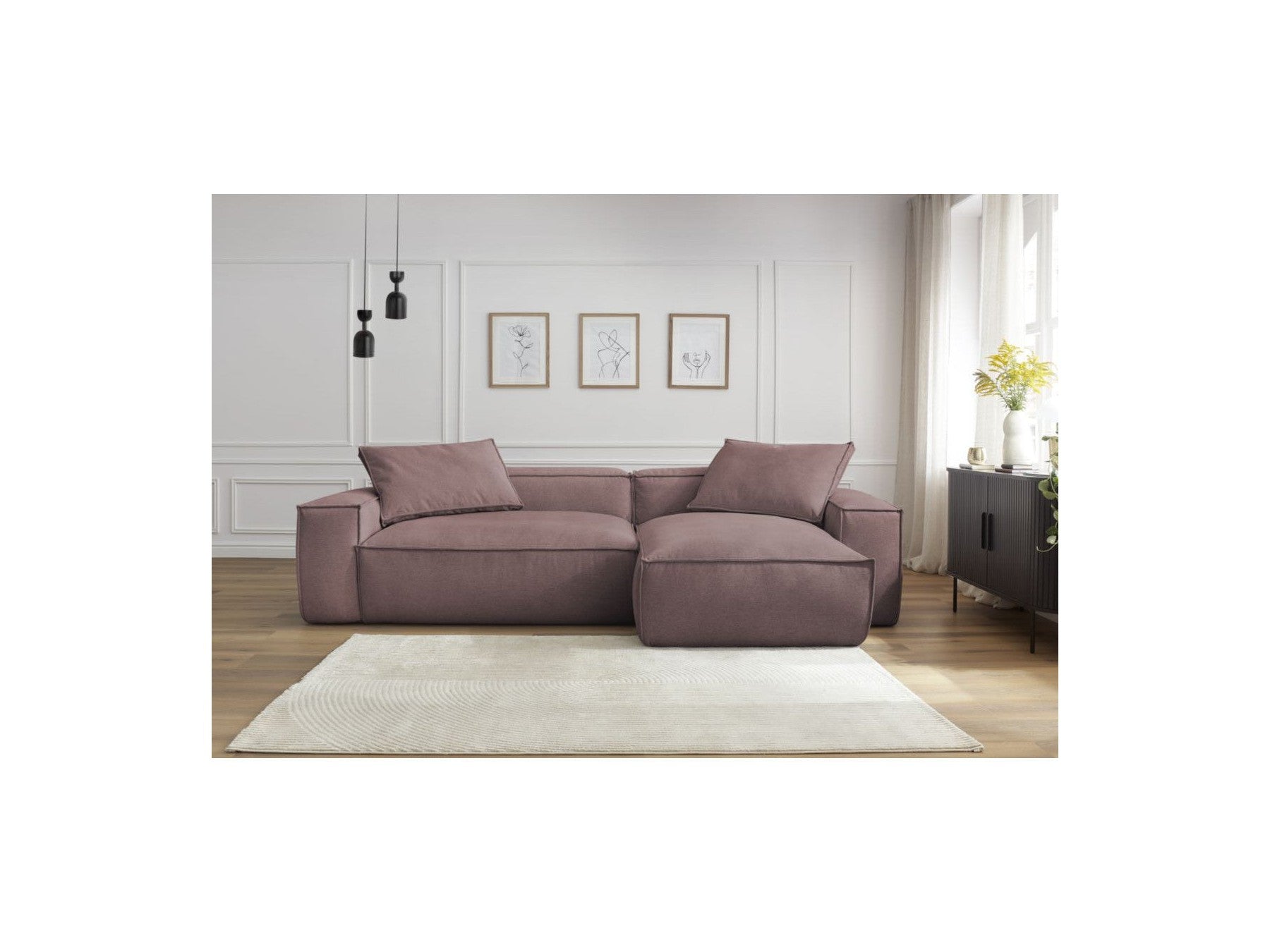Reversible Corner Sofa Boheme Mottled Fabric