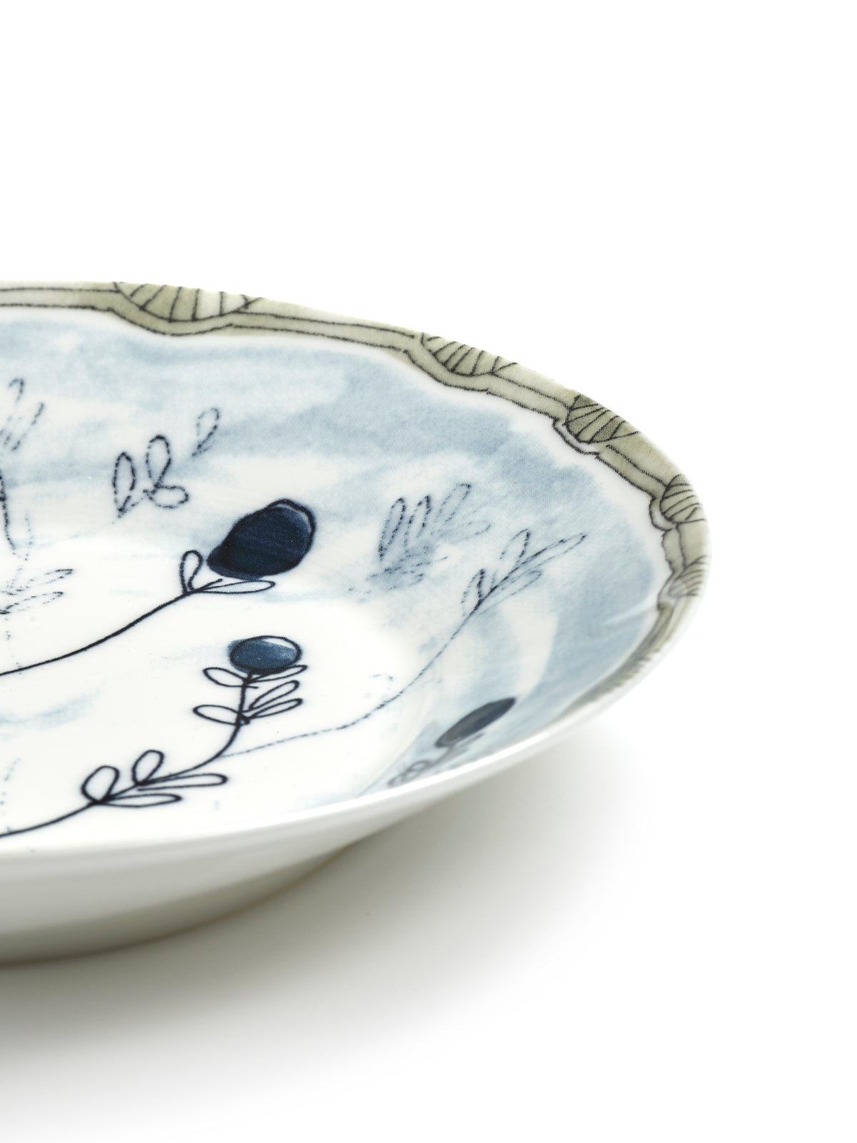 Midnight Flowers - Lot De 2 Assiettes Creuses - L - Porcelaine Bone China - Mirtillo Tea