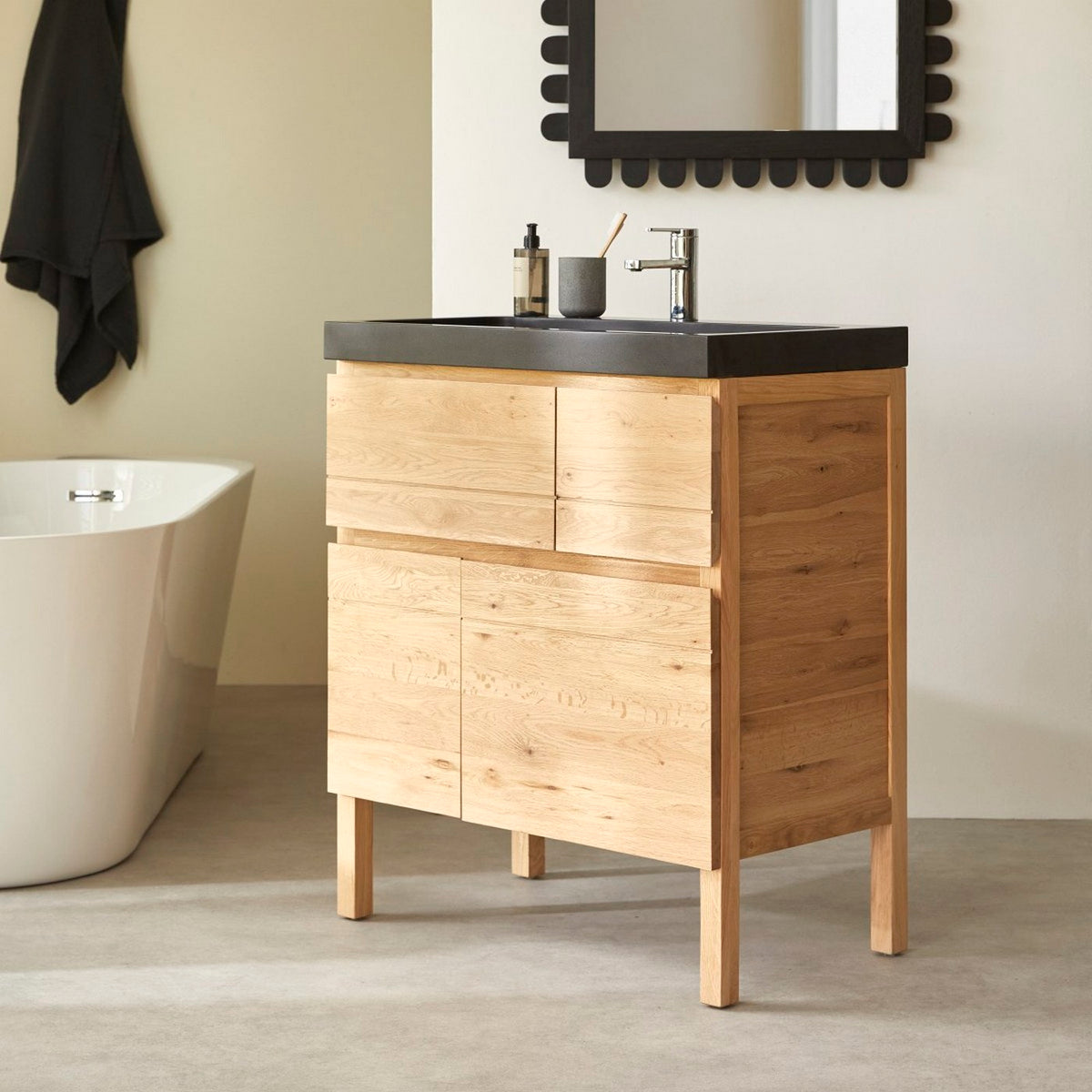 Easy - Meuble Salle De Bain - Chêne - Naturel