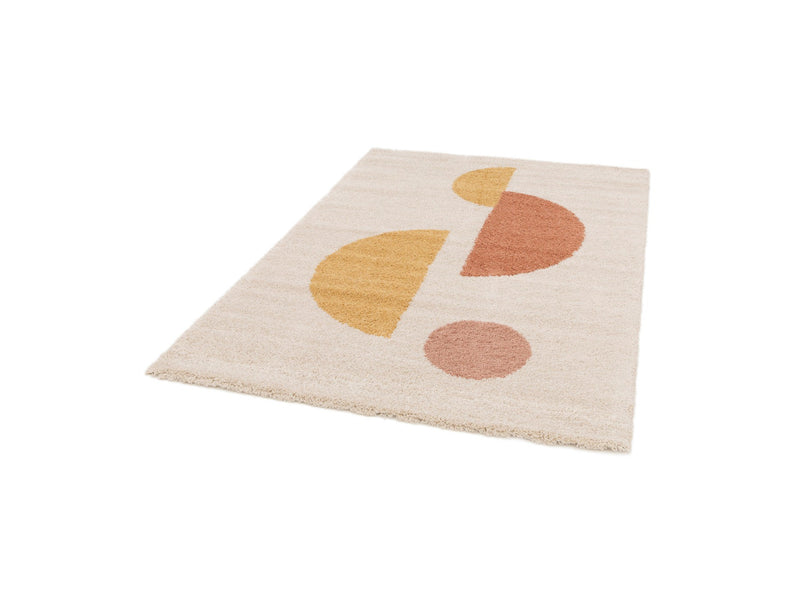 Tapis Poils Ras Adeline - Motif Abstrait - Jaune