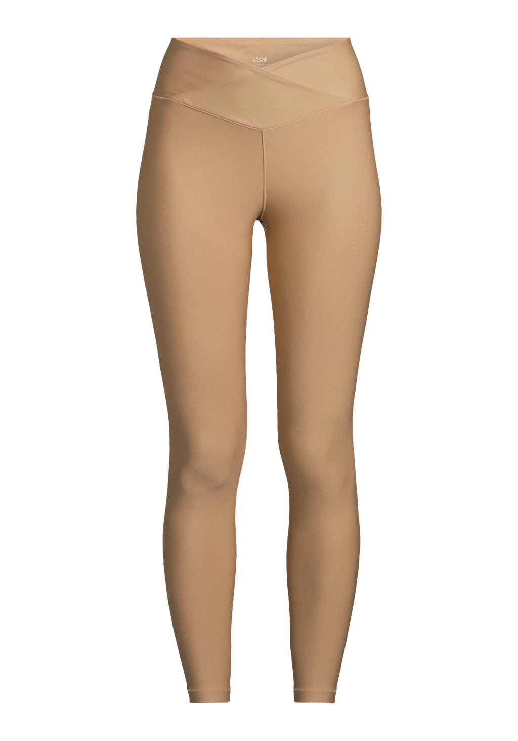 Overlap High Waist Tights - Light Khaki