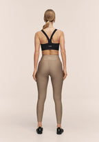 Overlap High Waist Tights - Light Khaki