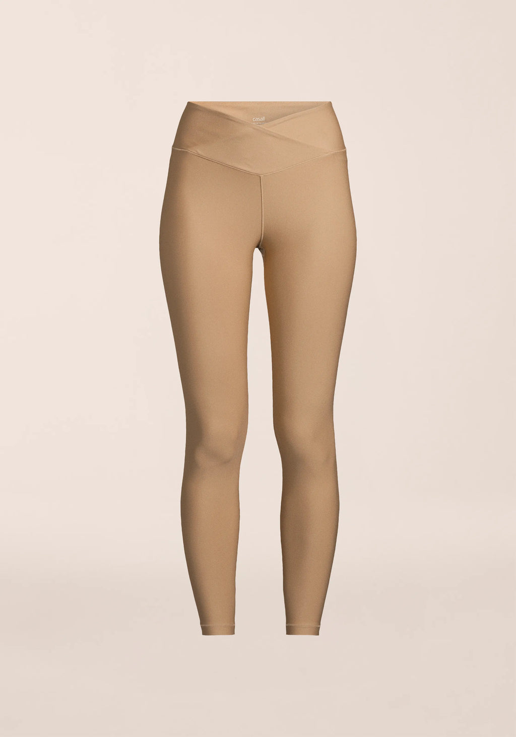 Overlap High Waist Tights - Light Khaki