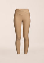 Overlap High Waist Tights - Light Khaki