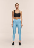 Overlap High Waist Tights - Blue Lagoon