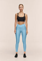 Overlap High Waist Tights - Blue Lagoon
