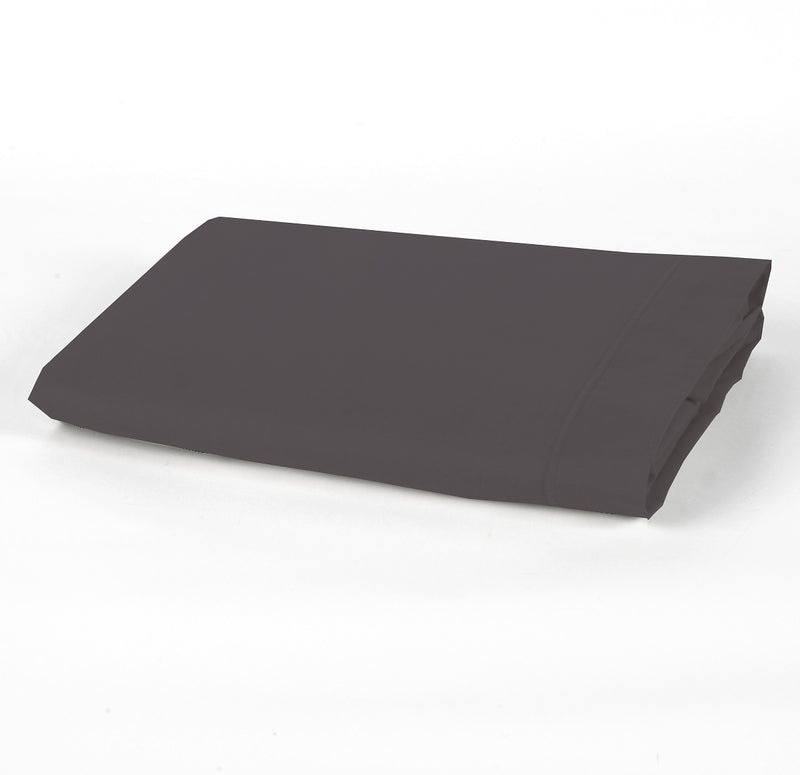 Drap Plat 2 Pers Percale De Coton - Percale Gris - Gris Anthracite