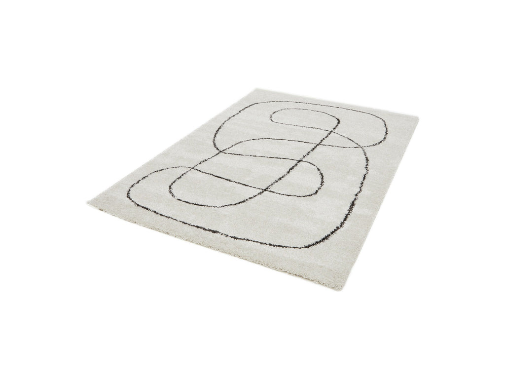 Laure - Low-Pile Rug - Abstract Pattern - White