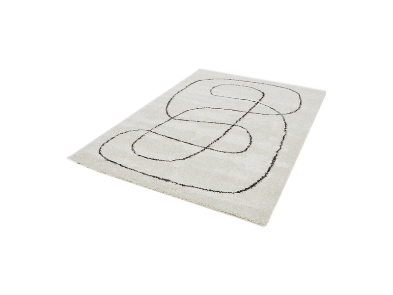 Laure - Short Pile Rug - Abstract Pattern - White