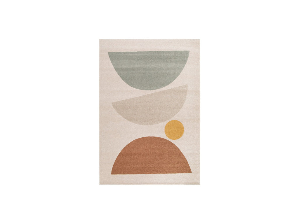 Martine - Tapis Poils Ras - Motif Abstrait - Orange