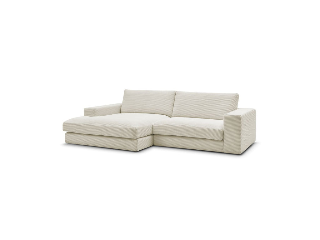 Fixed Corner Sofa - Leonard - Corduroy - Left-hand Corner