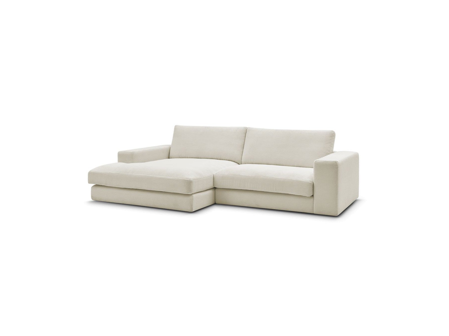 Fixed Corner Sofa - Leonard - Corduroy - Left-hand Corner