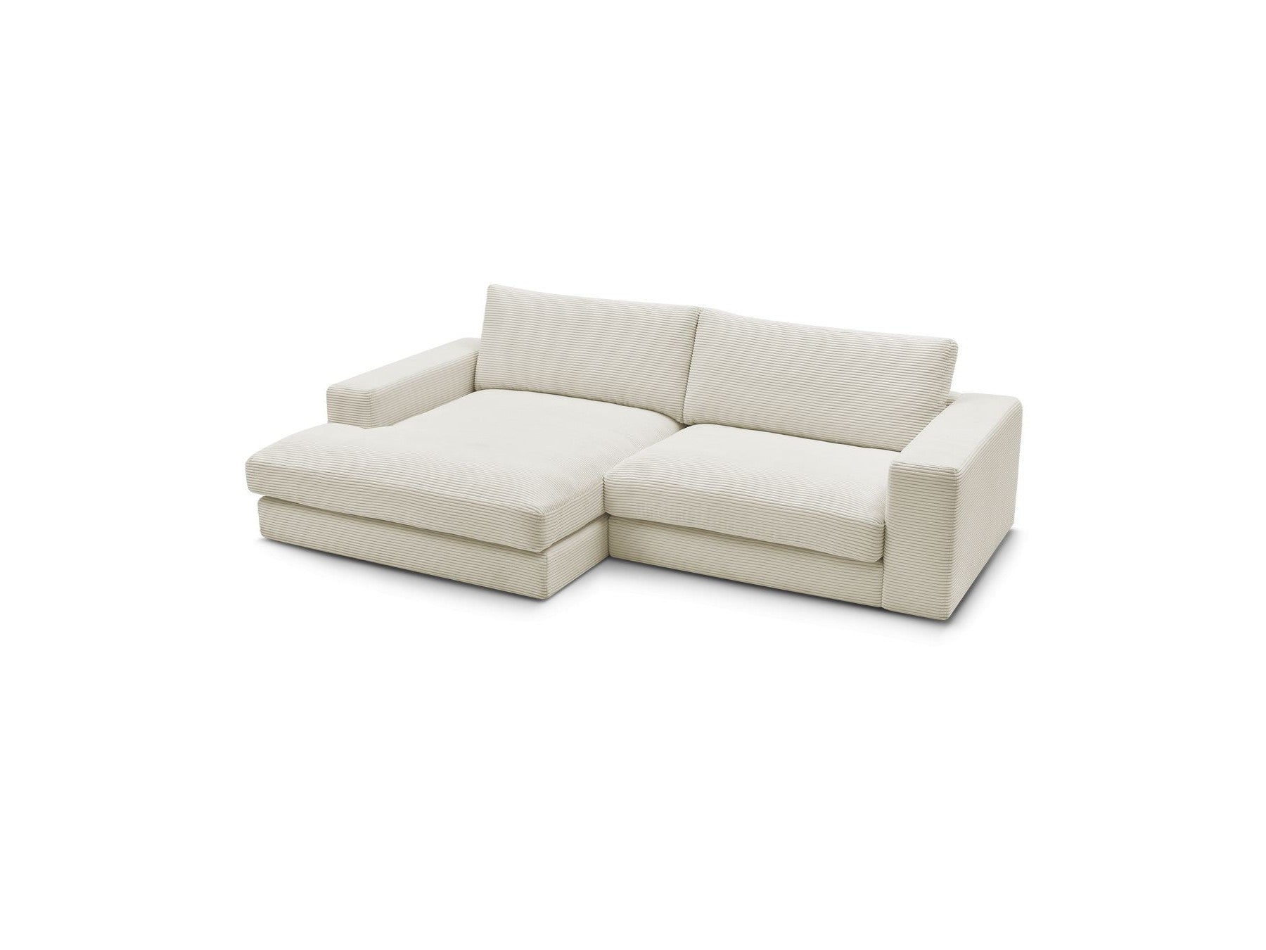 Fixed Corner Sofa - Leonard - Corduroy - Left-hand Corner