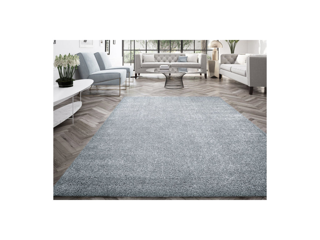 Mireille - Tapis Poils Ras - Uni - Bleu