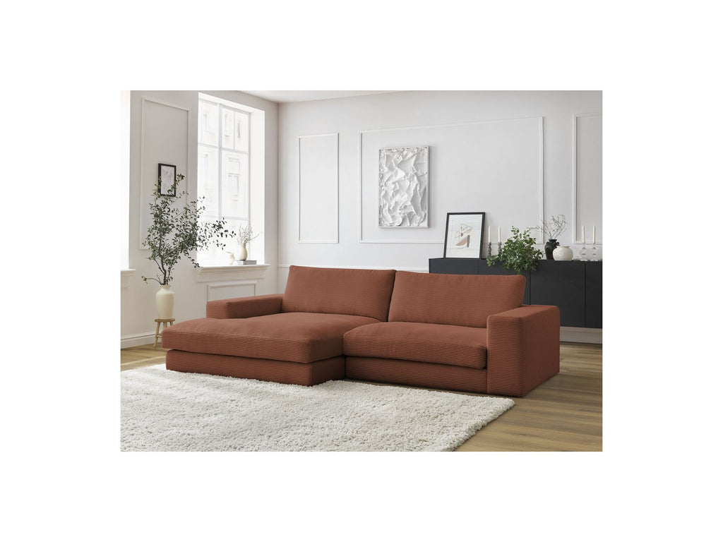 Fixed Corner Sofa - Leonard - Corduroy - Left-hand Corner
