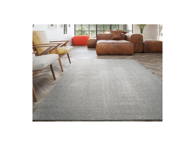 Tapis Poils Ras Mireille Uni - Gris Clair