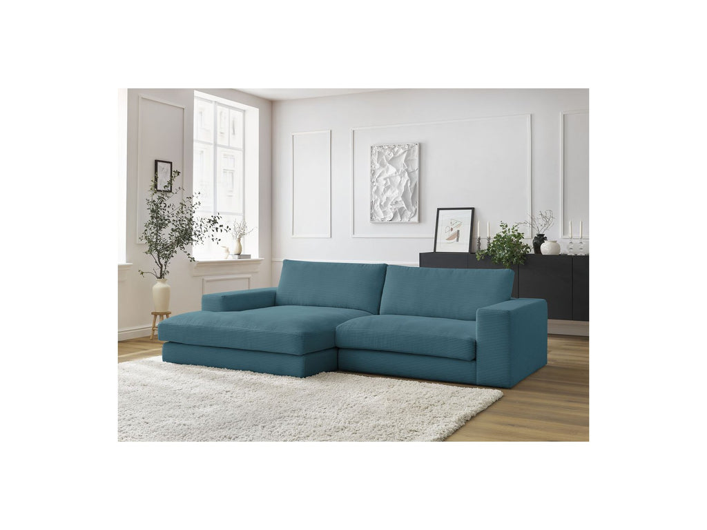 Fixed Corner Sofa - Leonard - Corduroy - Left-hand Corner