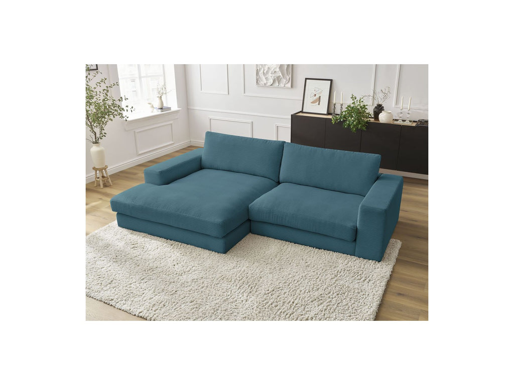 Fixed Corner Sofa - Leonard - Corduroy - Left-hand Corner
