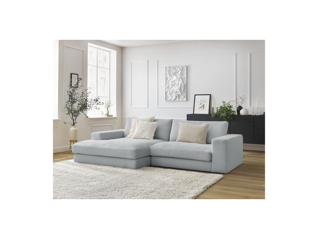 Fixed Corner Sofa - Leonard - Corduroy - Left-hand Corner