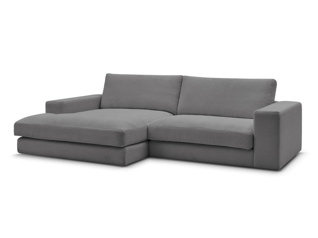 Fixed Corner Sofa - Leonard - Corduroy - Left-hand Corner