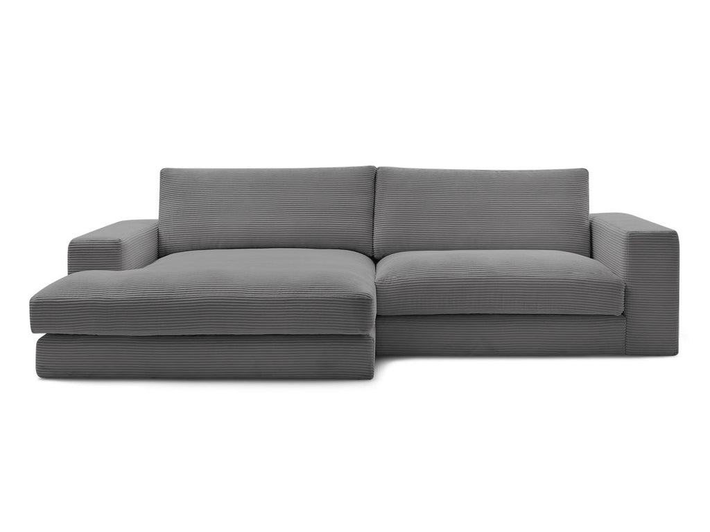Fixed Corner Sofa - Leonard - Corduroy - Left-hand Corner