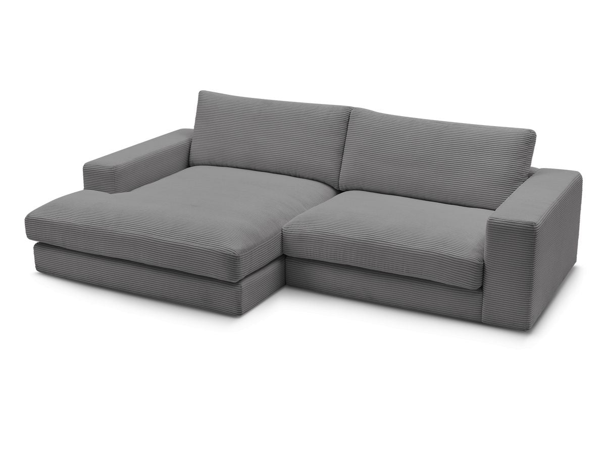 Fixed Corner Sofa - Leonard - Corduroy - Left-hand Corner