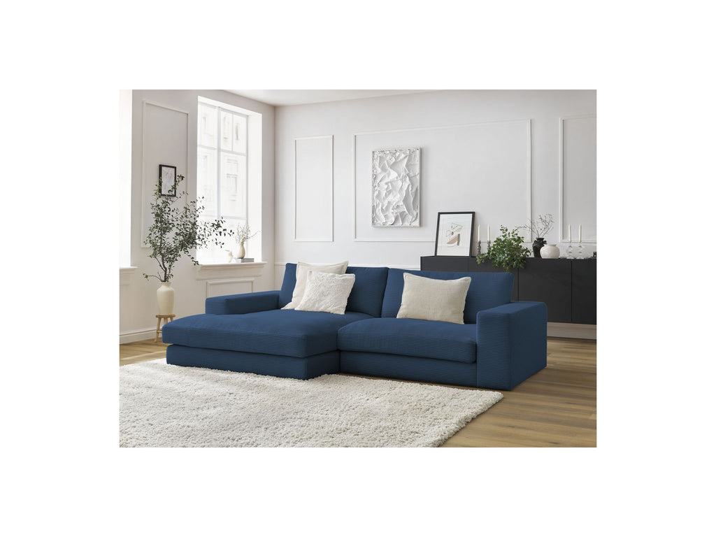 Fixed Corner Sofa - Leonard - Corduroy - Left-hand Corner