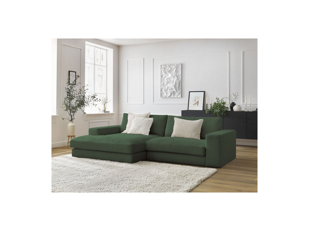 Fixed Corner Sofa - Leonard - Corduroy - Left-hand Corner