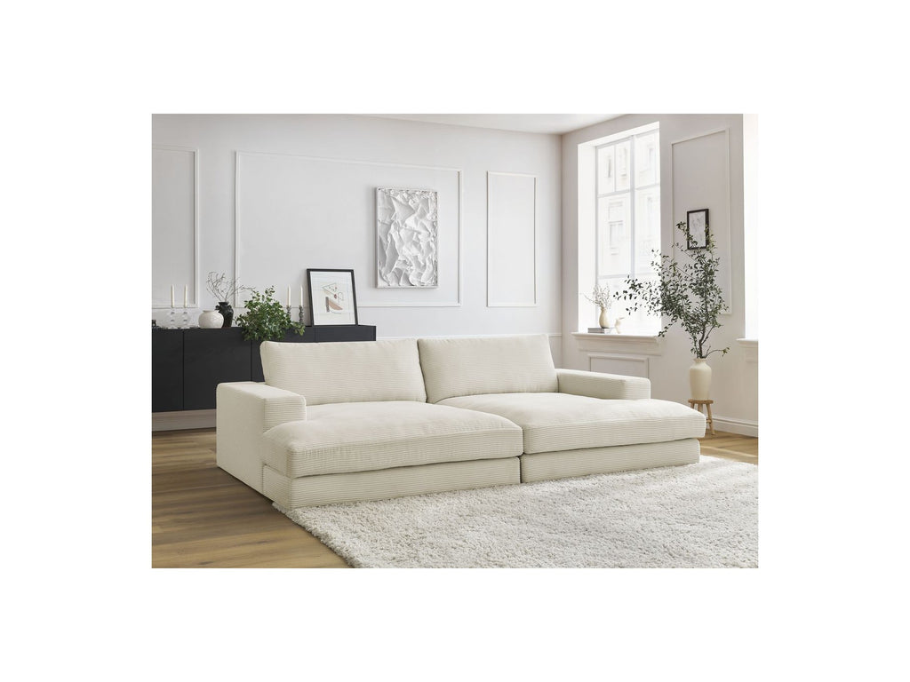 Fixed Straight 4-Seater Deep-Seat Sofa - Leonard - Corduroy