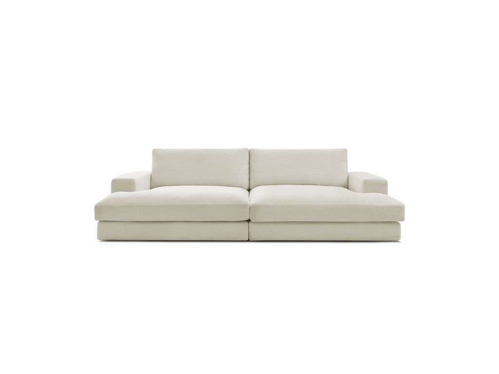 Fixed Straight 4-Seater Deep-Seat Sofa - Leonard - Corduroy