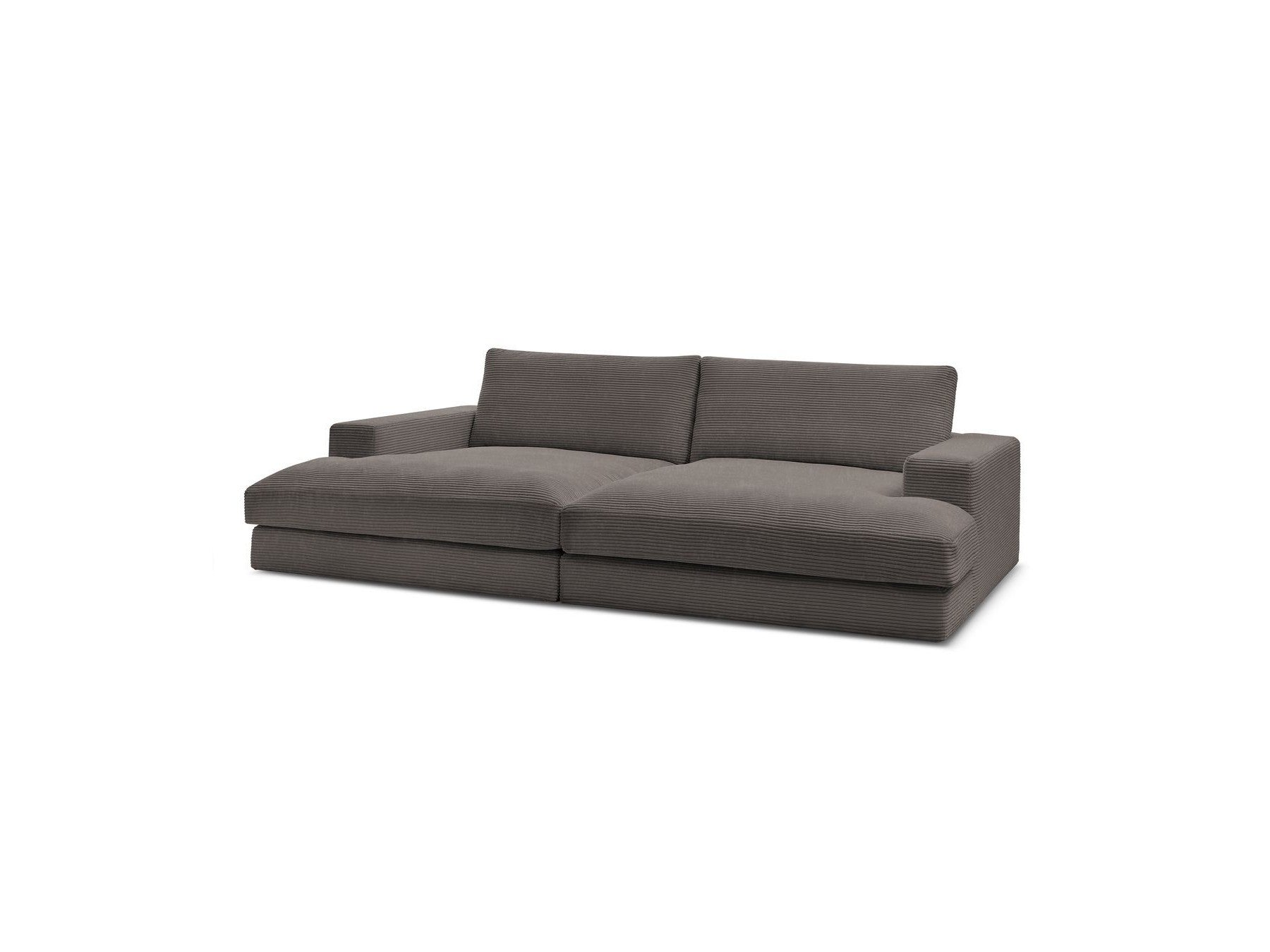 Fixed Straight 4-Seater Deep-Seat Sofa - Leonard - Corduroy