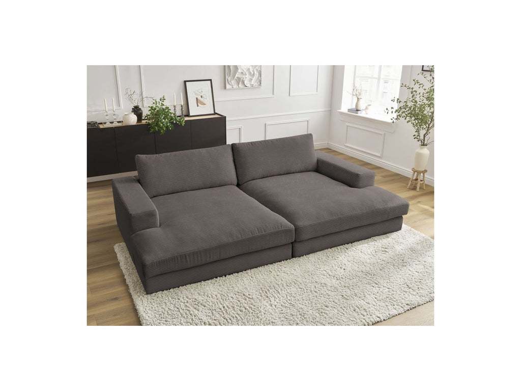 Fixed Straight 4-Seater Deep-Seat Sofa - Leonard - Corduroy