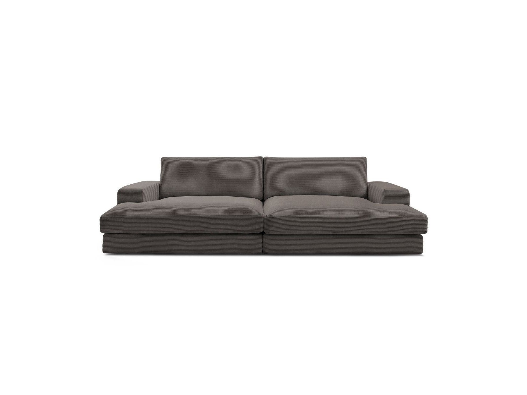 Fixed Straight 4-Seater Deep-Seat Sofa - Leonard - Corduroy
