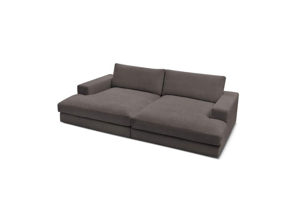 Fixed Straight 4-Seater Deep-Seat Sofa - Leonard - Corduroy