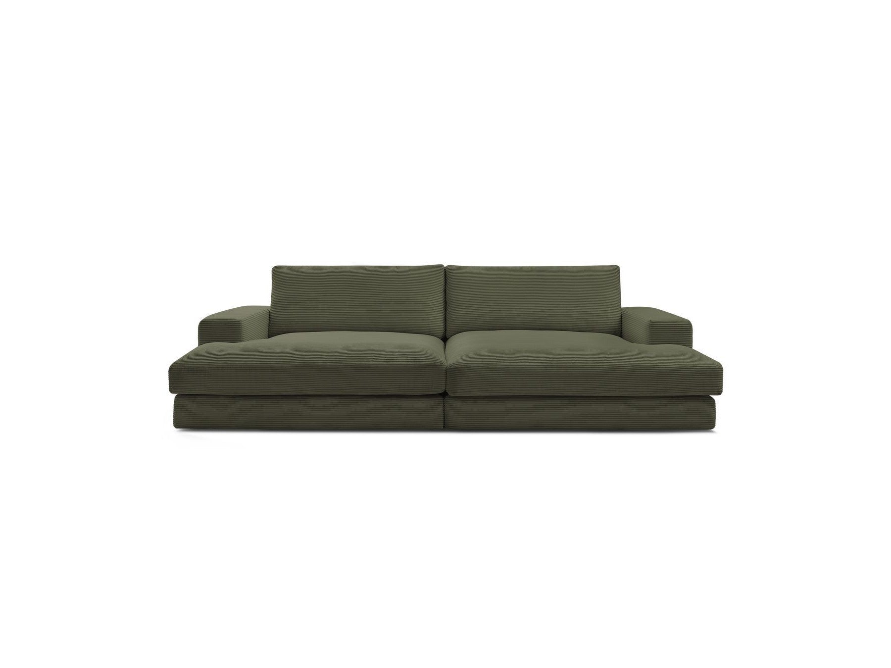 Fixed Straight 4-Seater Deep-Seat Sofa - Leonard - Corduroy