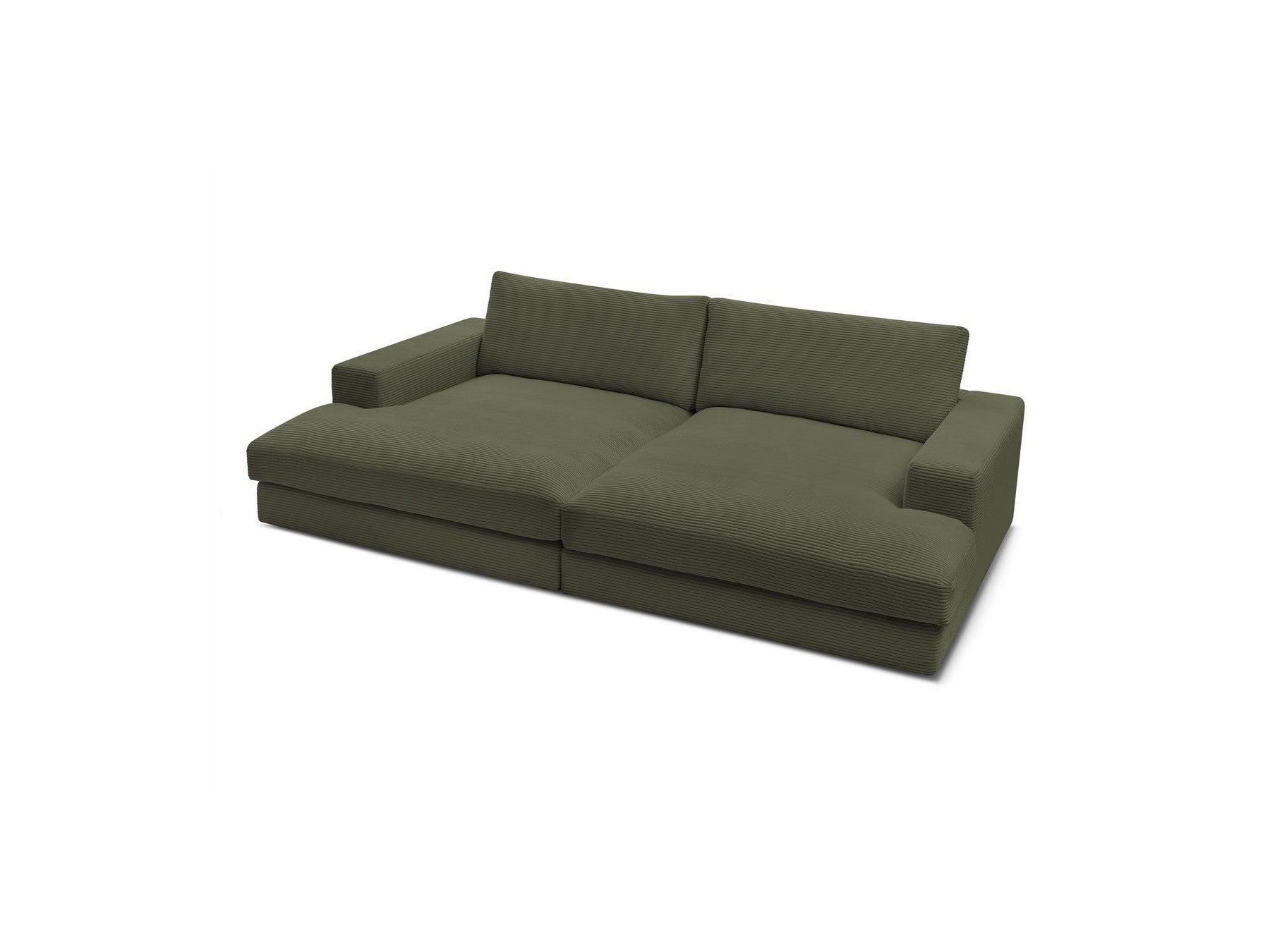 Fixed Straight 4-Seater Deep-Seat Sofa - Leonard - Corduroy
