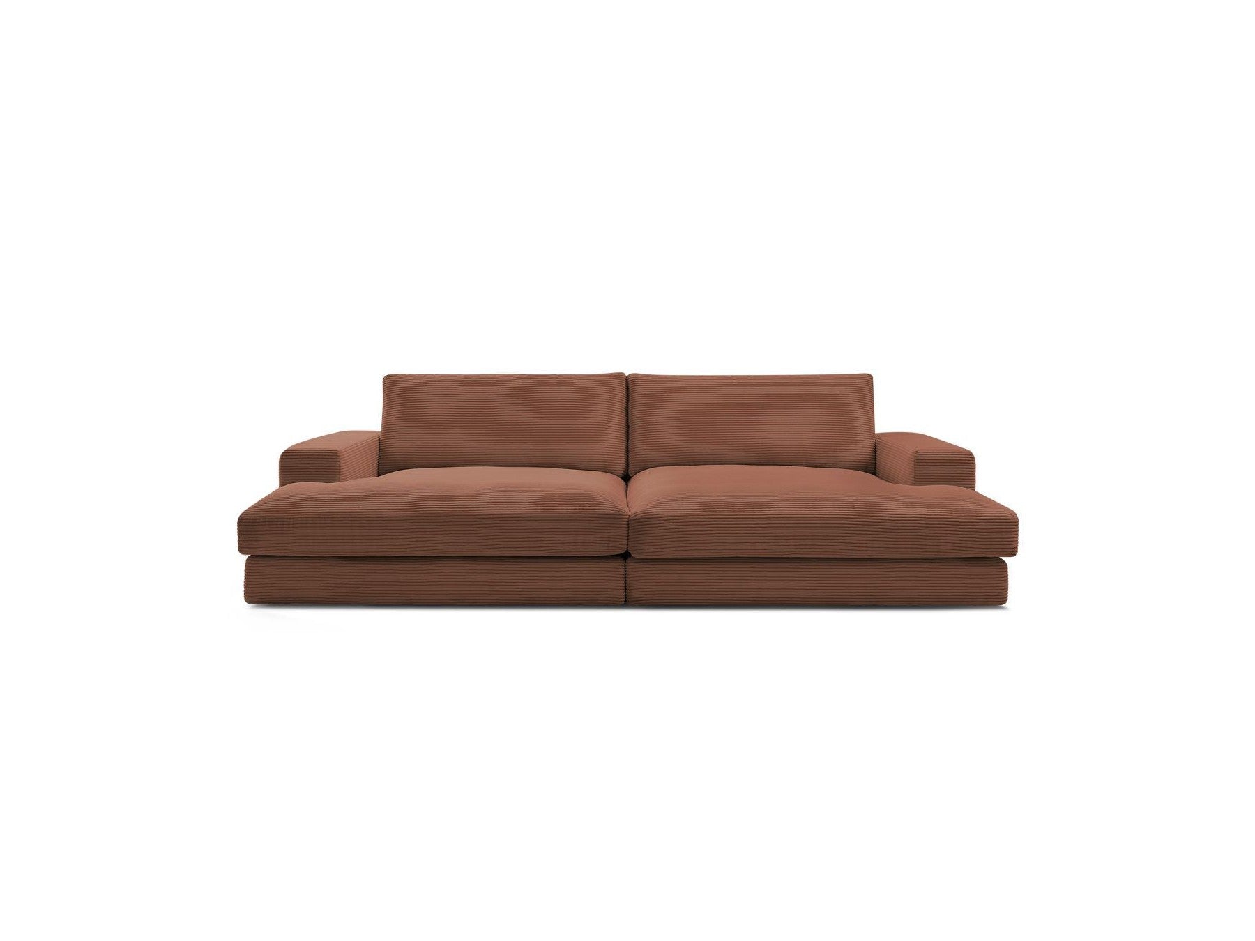 Fixed Straight 4-Seater Deep-Seat Sofa - Leonard - Corduroy