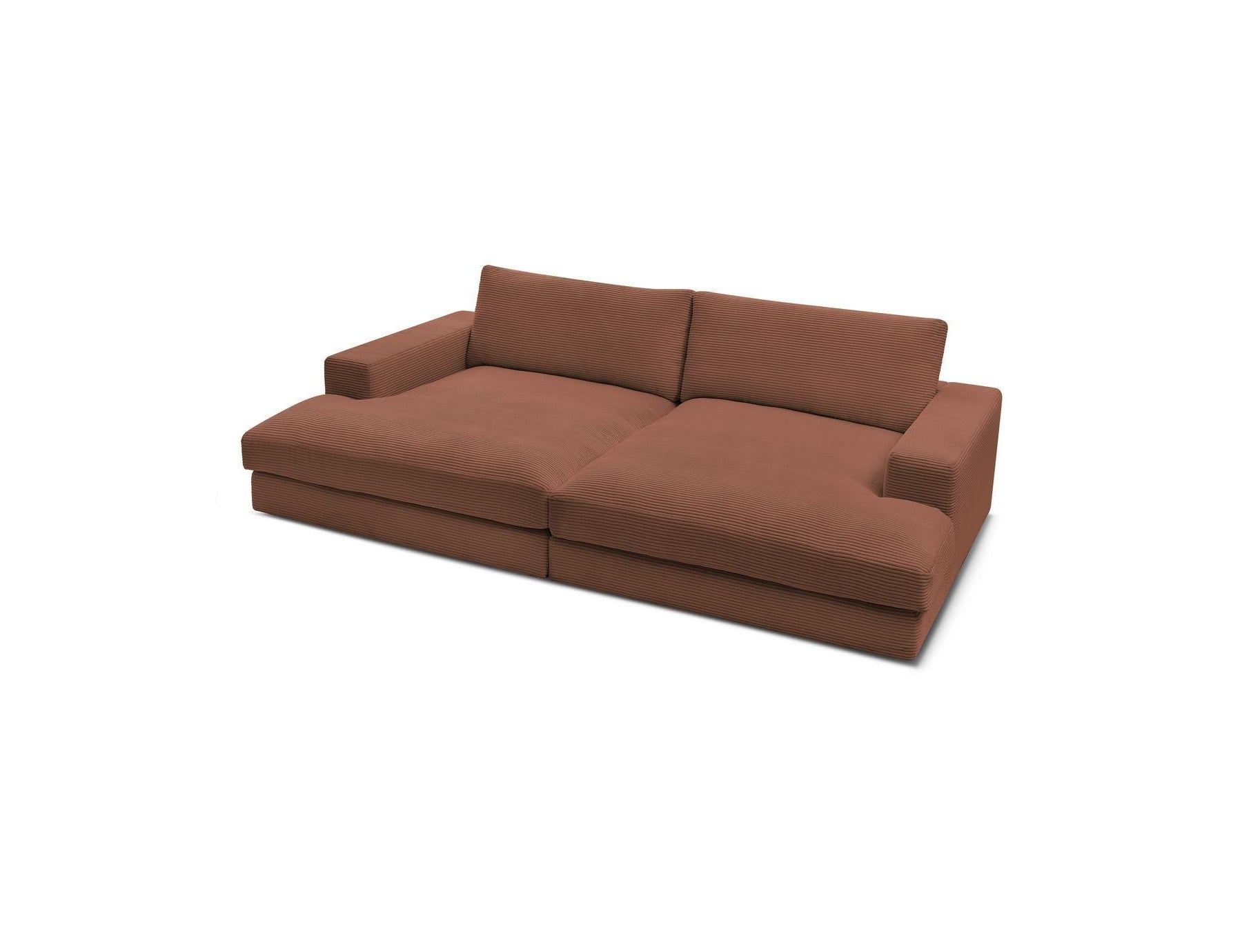 Fixed Straight 4-Seater Deep-Seat Sofa - Leonard - Corduroy