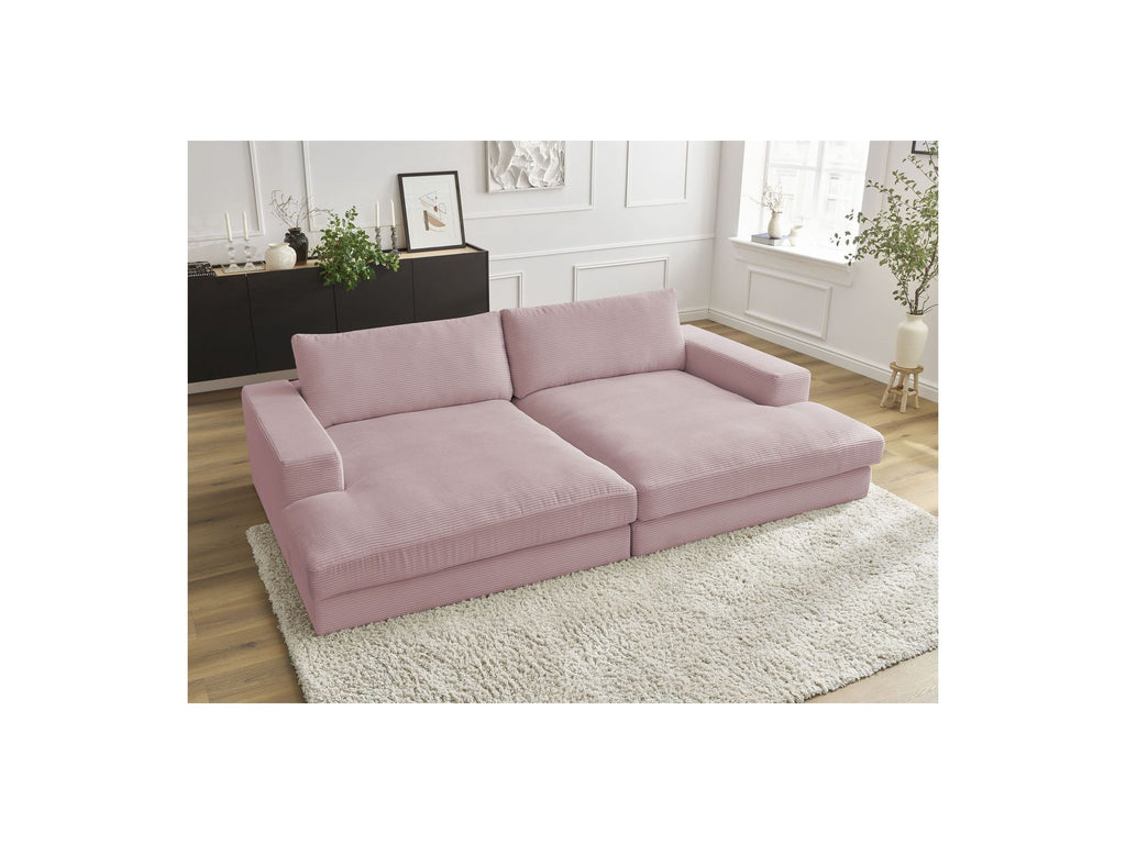 Fixed Straight 4-Seater Deep-Seat Sofa - Leonard - Corduroy