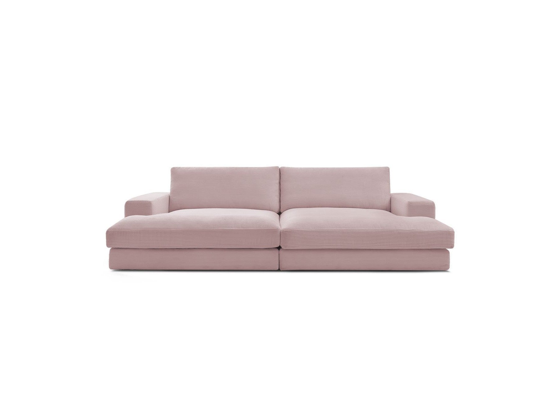 Fixed Straight 4-Seater Deep-Seat Sofa - Leonard - Corduroy
