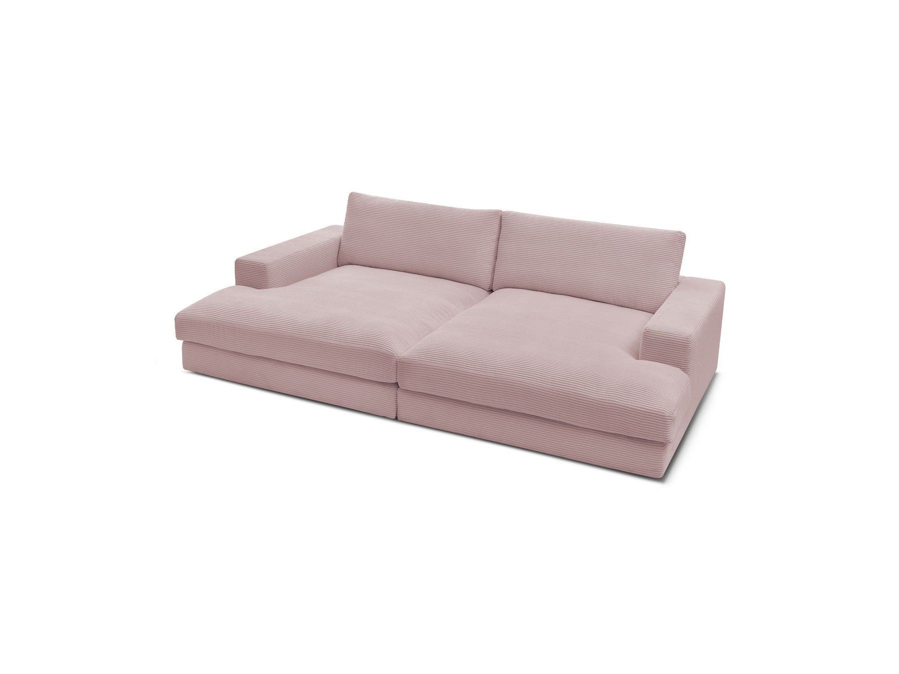 Fixed Straight 4-Seater Deep-Seat Sofa - Leonard - Corduroy